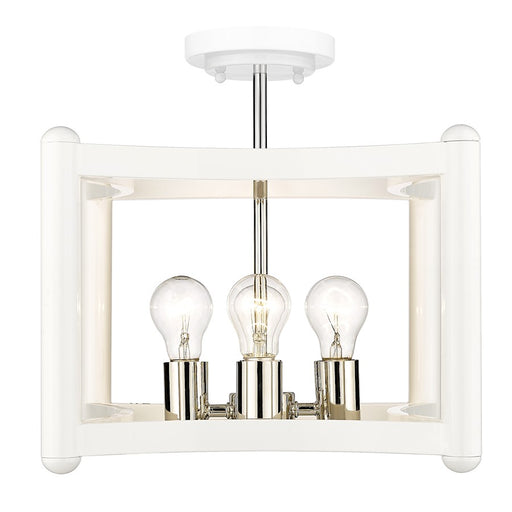 Acclaim Lighting Coyle 4 Light Convertible Pendant, White/Nickel