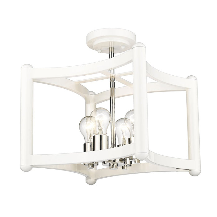 Acclaim Lighting Coyle 4 Light Convertible Pendant, White/Nickel