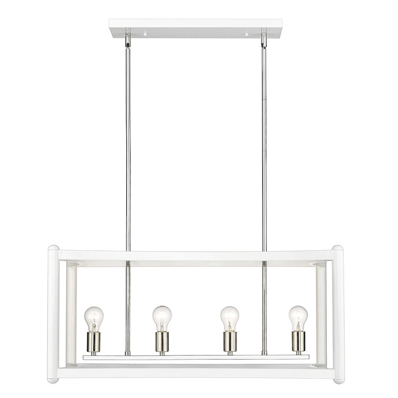 Acclaim Lighting Coyle 8 Light Linear Pendant, White/Nickel Cluster