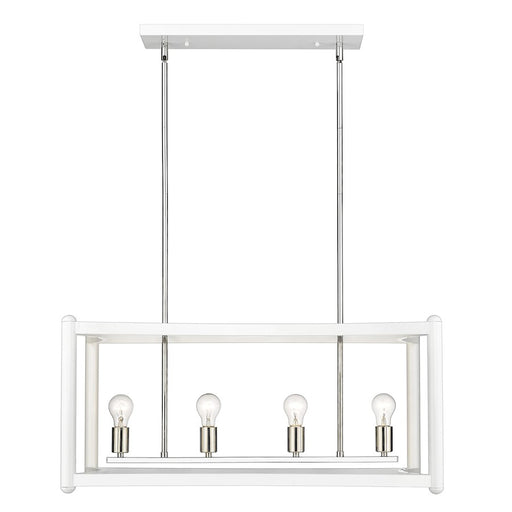Acclaim Lighting Coyle 8 Light Linear Pendant, White/Nickel Cluster