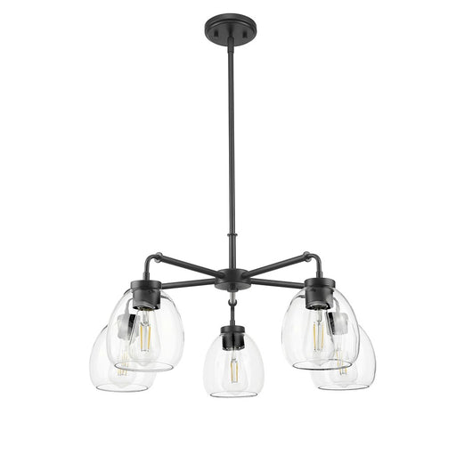 Acclaim Lighting 5 Light 27" Chandelier, Matte Black/Clear