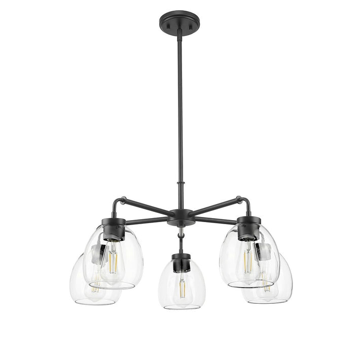 Acclaim Lighting 5 Light 27" Chandelier, Matte Black/Clear
