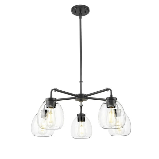 Acclaim Lighting 5 Light 27" Chandelier, Matte Black/Clear