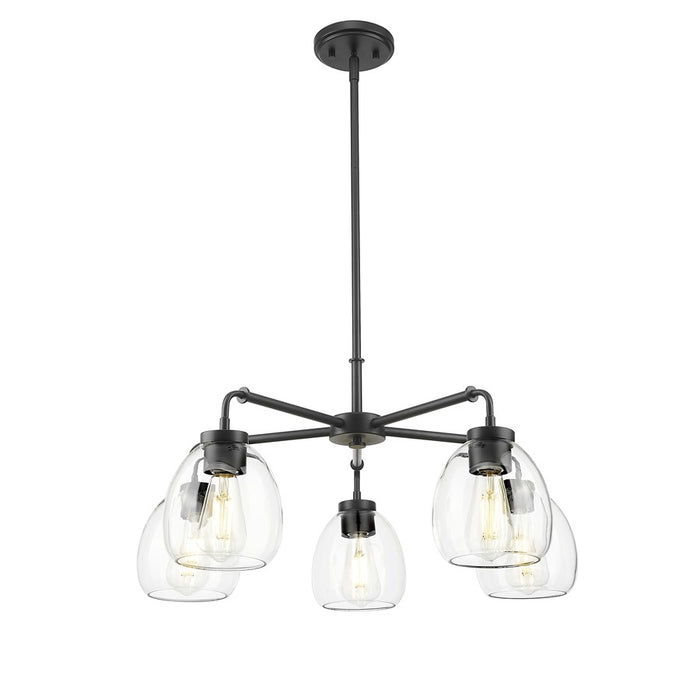 Acclaim Lighting 5 Light 27" Chandelier, Matte Black/Clear