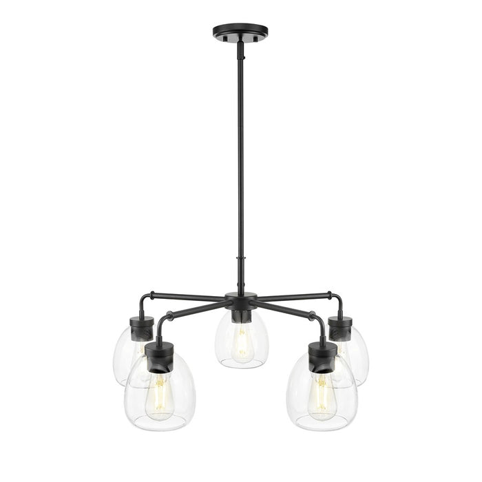 Acclaim Lighting 5 Light 27" Chandelier, Matte Black/Clear