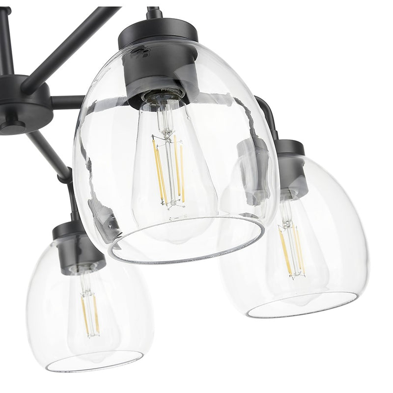 Acclaim Lighting 5 Light 27" Chandelier, Matte Black/Clear