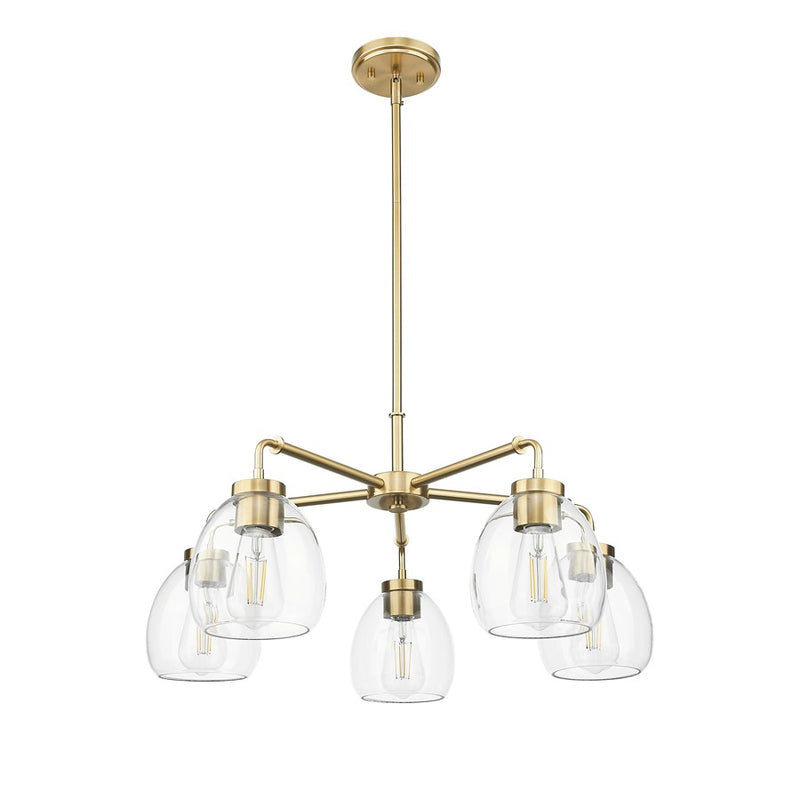 Acclaim Lighting 5 Light 27" Chandelier, Brass/Clear