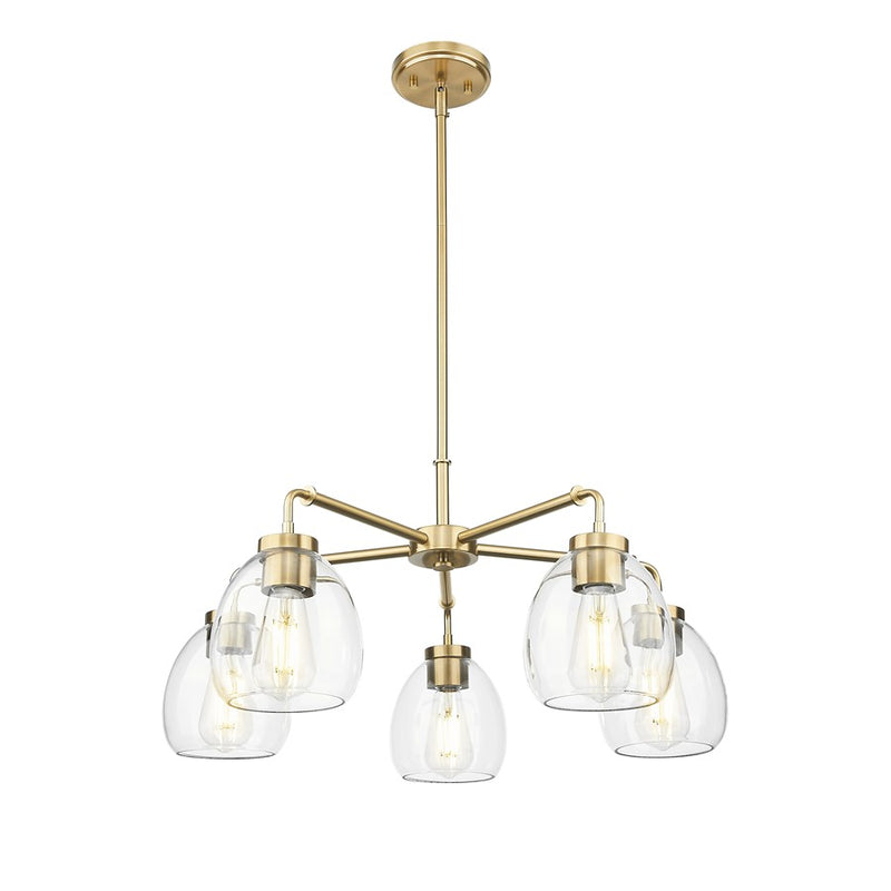 Acclaim Lighting 5 Light 27" Chandelier, Brass/Clear