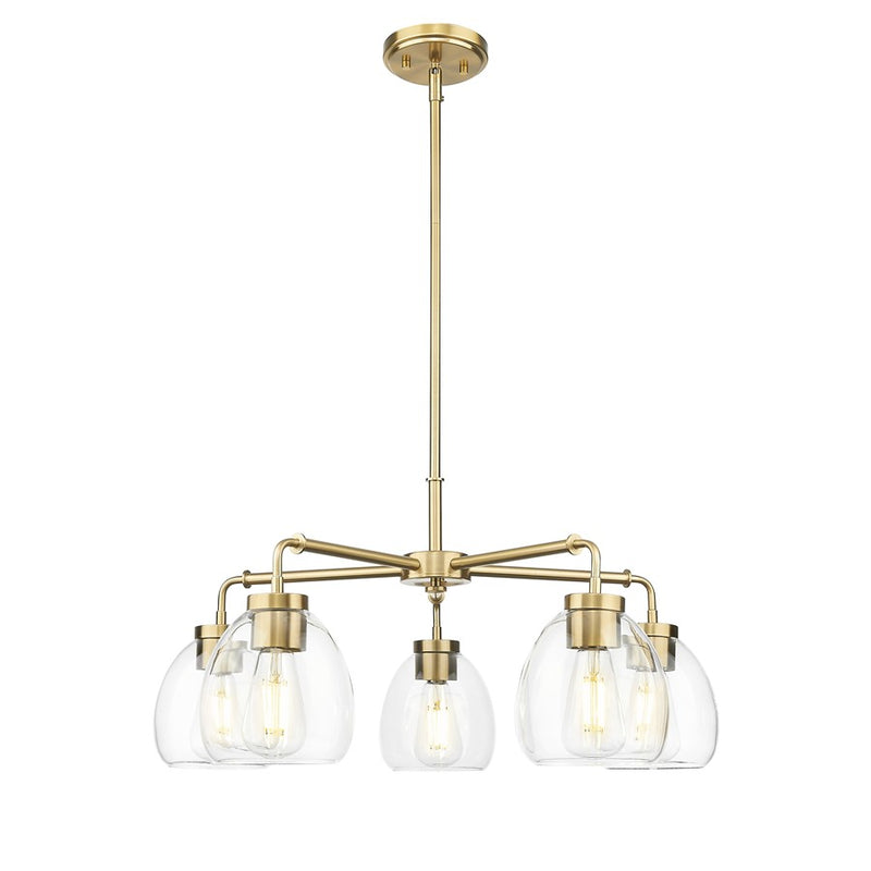 Acclaim Lighting 5 Light 27" Chandelier, Brass/Clear
