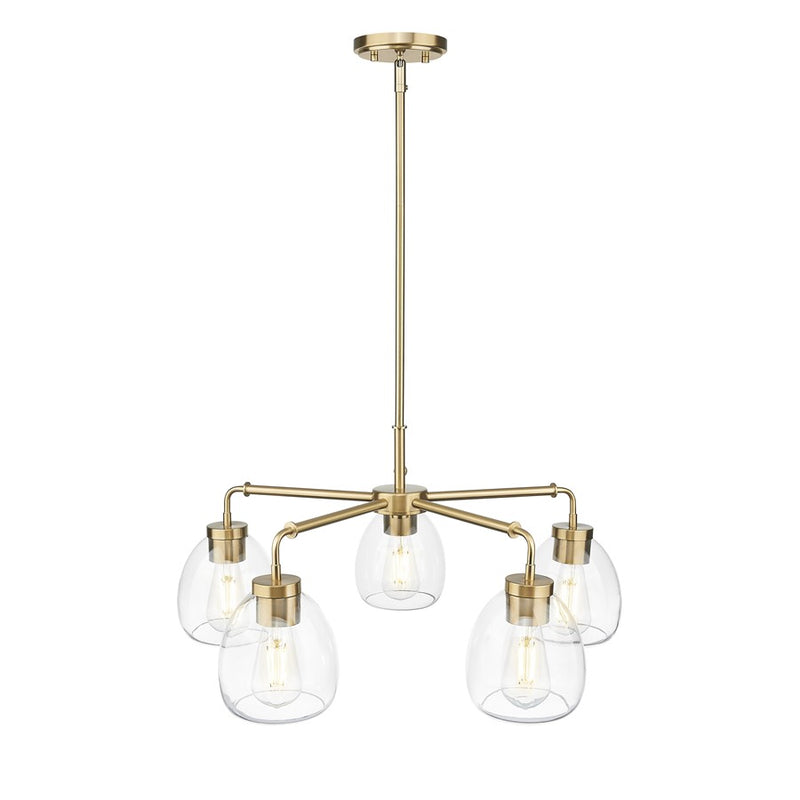 Acclaim Lighting 5 Light 27" Chandelier, Brass/Clear