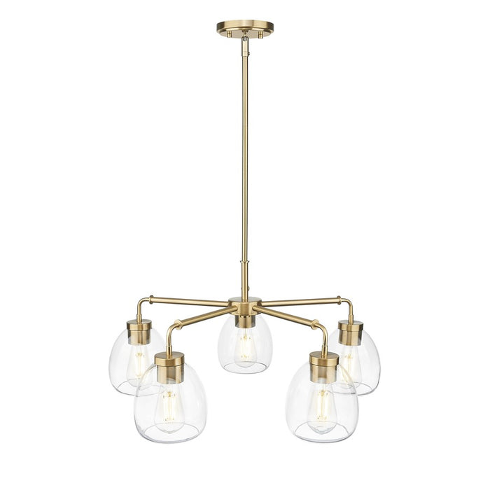 Acclaim Lighting 5 Light 27" Chandelier, Brass/Clear