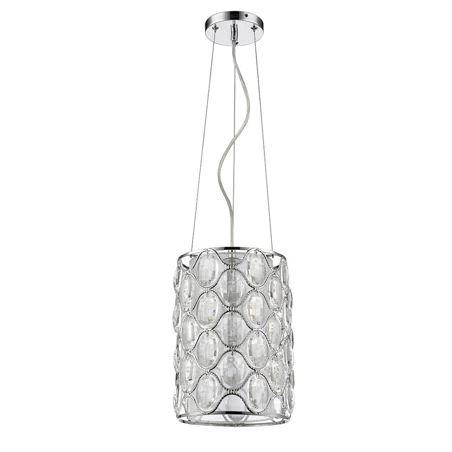 Acclaim Lighting Isabella 1 Light Drum Pendant, Polished Nickel