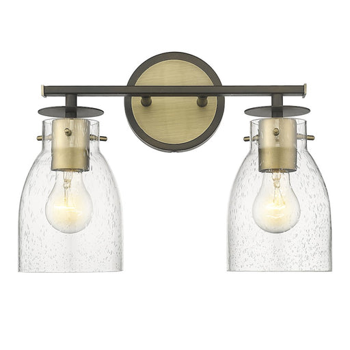 Acclaim Lighting Shelby 2 Light Vanity, Bronze/Brass/Clear Seedy
