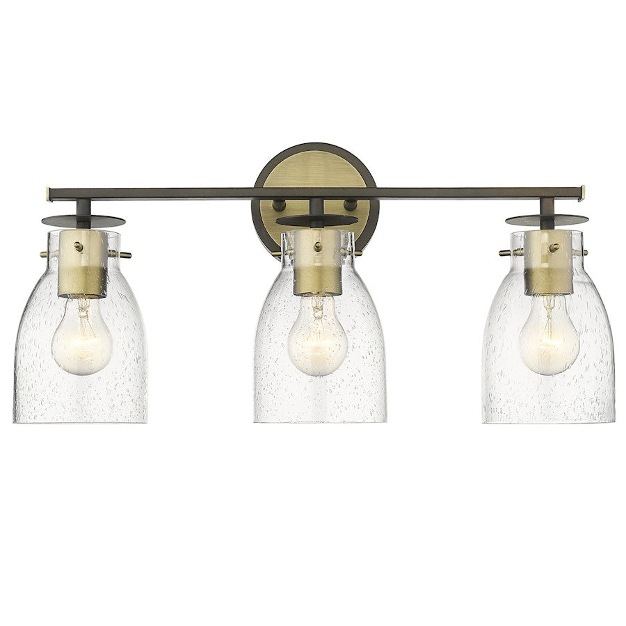 Acclaim Lighting Shelby 3 Light Vanity, Bronze/Brass/Clear Seedy