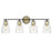 Acclaim Lighting Shelby 4 Light Vanity, Bronze/Brass/Clear Seedy