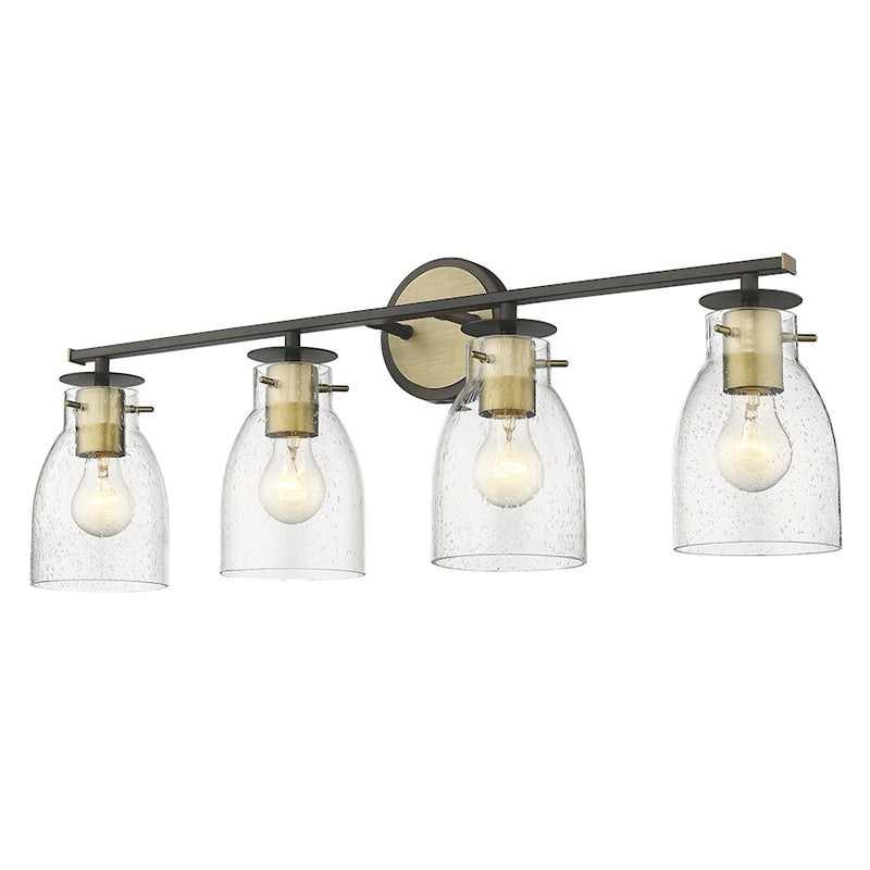 Acclaim Lighting Shelby 4 Light Vanity, Bronze/Brass/Clear Seedy