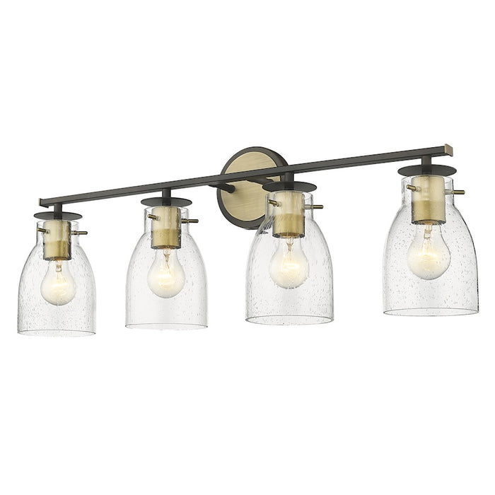 Acclaim Lighting Shelby 4 Light Vanity, Bronze/Brass/Clear Seedy