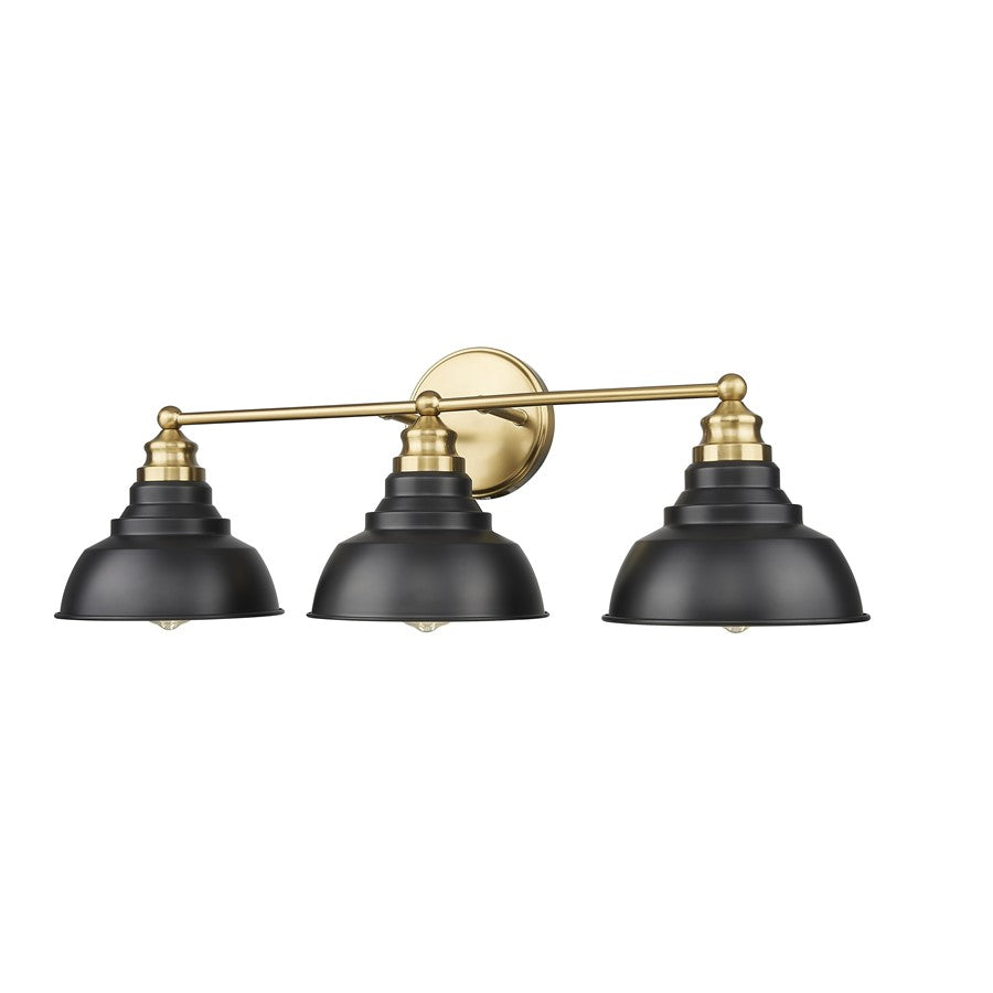 Acclaim Lighting 3Lt 28" Vanity, Matte Black and Brass/Matte Black