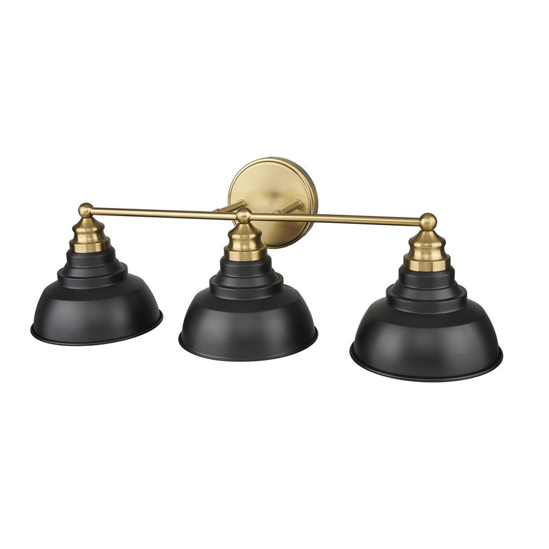 Acclaim Lighting 3Lt 28" Vanity, Matte Black and Brass/Matte Black