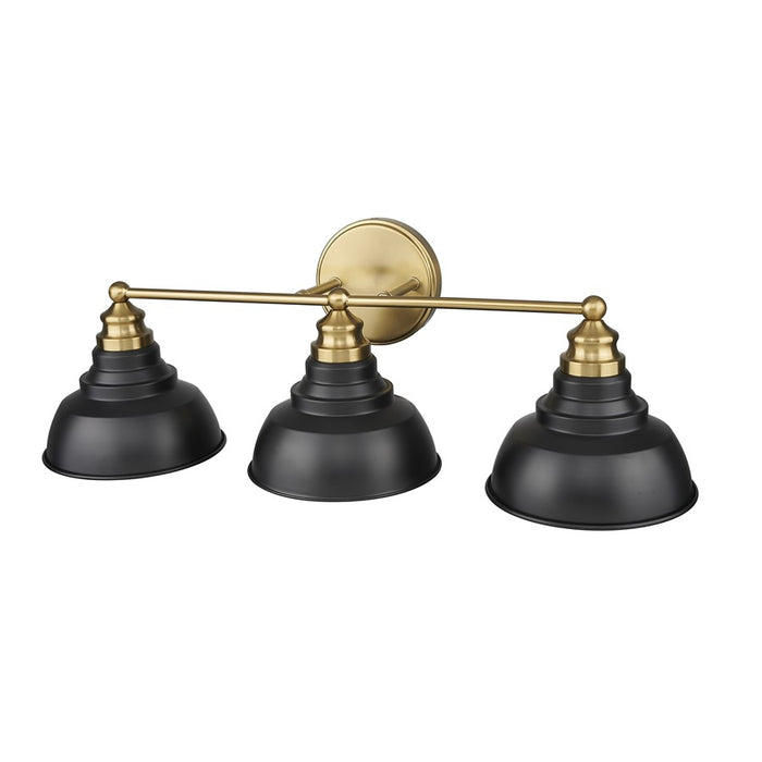 Acclaim Lighting 3Lt 28" Vanity, Matte Black and Brass/Matte Black