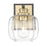 Acclaim Lighting 1 Light 6.5" Sconce, Matte Black and Brass/Clear