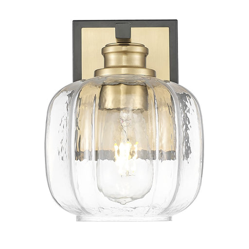 Acclaim Lighting 1 Light 6.5" Sconce, Matte Black and Brass/Clear