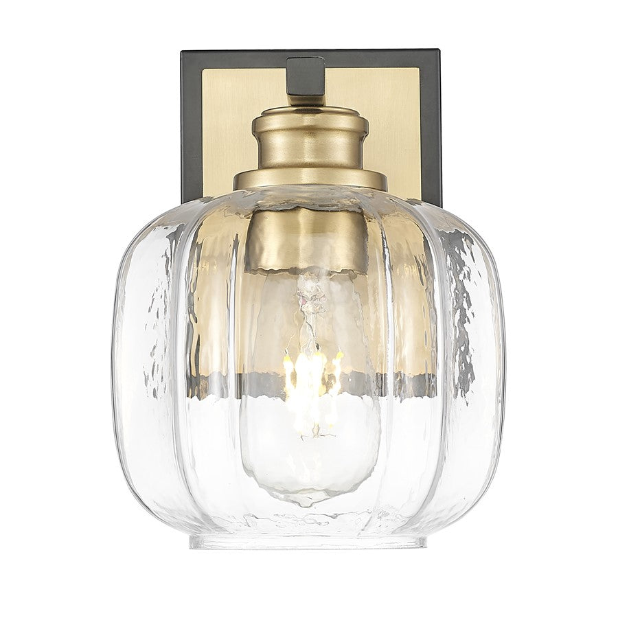 Acclaim Lighting 1 Light 6.5" Sconce, Matte Black and Brass/Clear