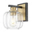 Acclaim Lighting 1 Light 6.5" Sconce, Matte Black and Brass/Clear