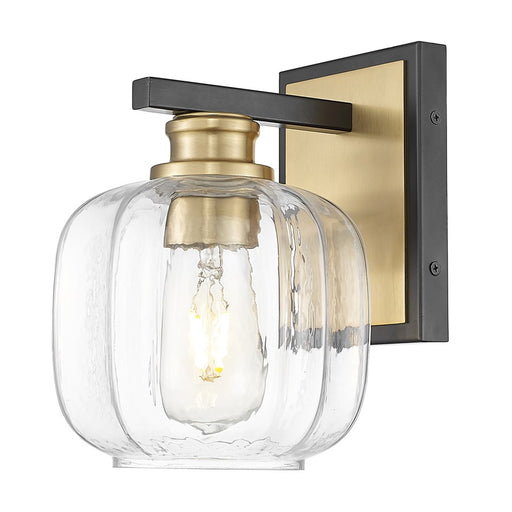 Acclaim Lighting 1 Light 6.5" Sconce, Matte Black and Brass/Clear