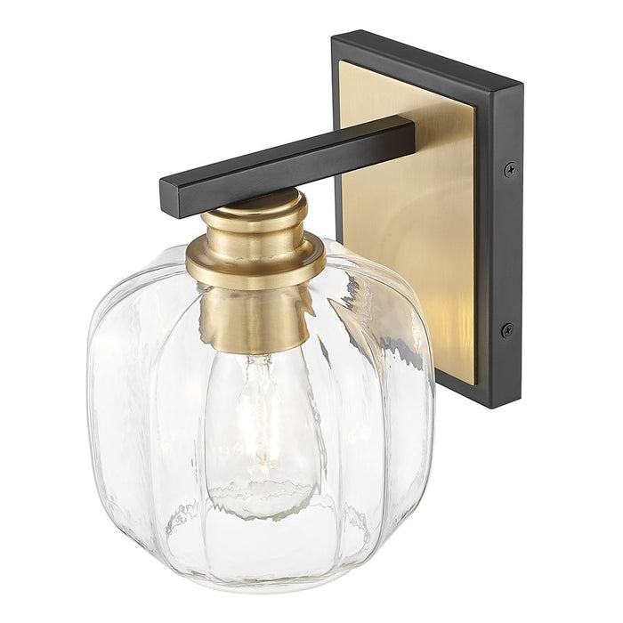 Acclaim Lighting 1 Light 6.5" Sconce, Matte Black and Brass/Clear