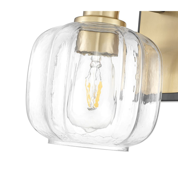 Acclaim Lighting 1 Light 6.5" Sconce, Matte Black and Brass/Clear