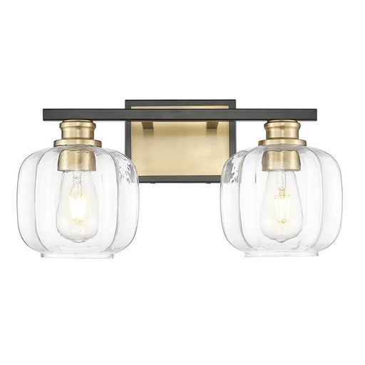 Acclaim Lighting 2 Light 18" Vanity, Matte Black and Brass/Clear