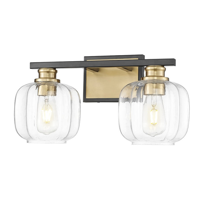 Acclaim Lighting 2 Light 18" Vanity, Matte Black and Brass/Clear