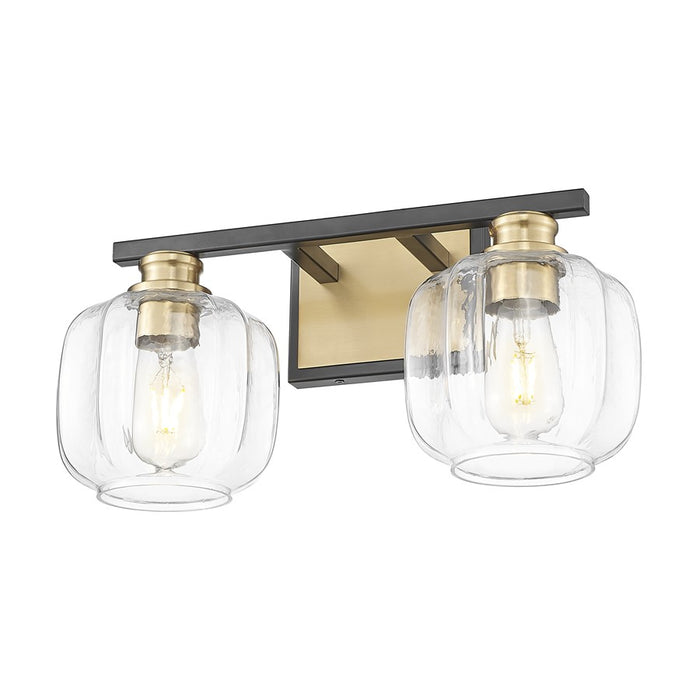 Acclaim Lighting 2 Light 18" Vanity, Matte Black and Brass/Clear