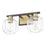 Acclaim Lighting 2 Light 18" Vanity, Matte Black and Brass/Clear