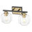 Acclaim Lighting 2 Light 18" Vanity, Matte Black and Brass/Clear