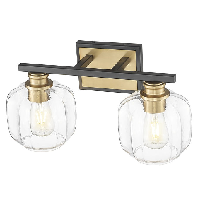 Acclaim Lighting 2 Light 18" Vanity, Matte Black and Brass/Clear