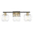 Acclaim Lighting 3 Light 25" Vanity, Matte Black and Brass/Clear