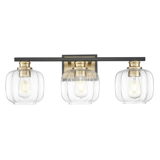 Acclaim Lighting 3 Light 25" Vanity, Matte Black and Brass/Clear