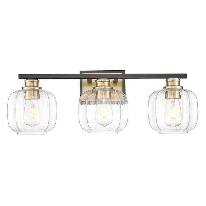 Acclaim Lighting 3 Light 25" Vanity, Matte Black and Brass/Clear