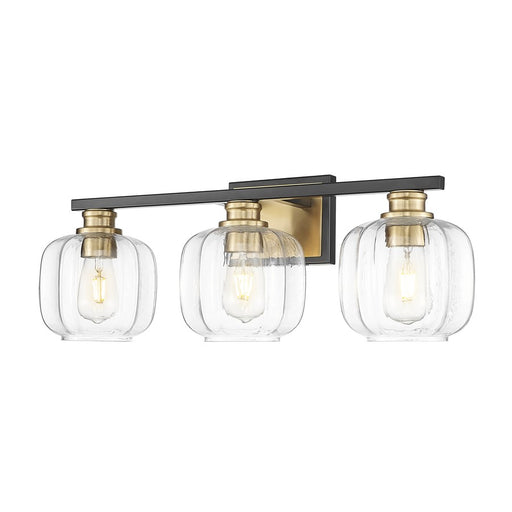 Acclaim Lighting 3 Light 25" Vanity, Matte Black and Brass/Clear