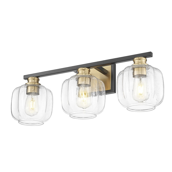Acclaim Lighting 3 Light 25" Vanity, Matte Black and Brass/Clear