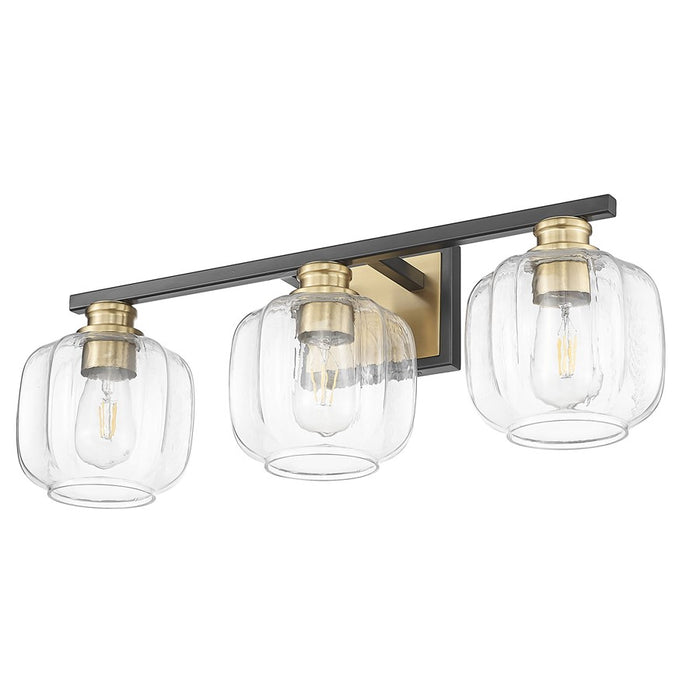 Acclaim Lighting 3 Light 25" Vanity, Matte Black and Brass/Clear