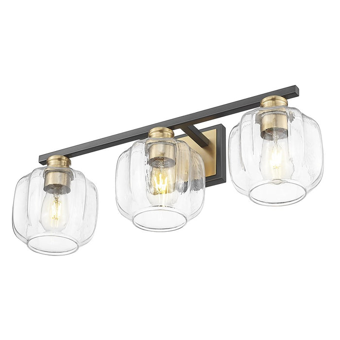 Acclaim Lighting 3 Light 25" Vanity, Matte Black and Brass/Clear