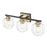 Acclaim Lighting 3 Light 25" Vanity, Matte Black and Brass/Clear
