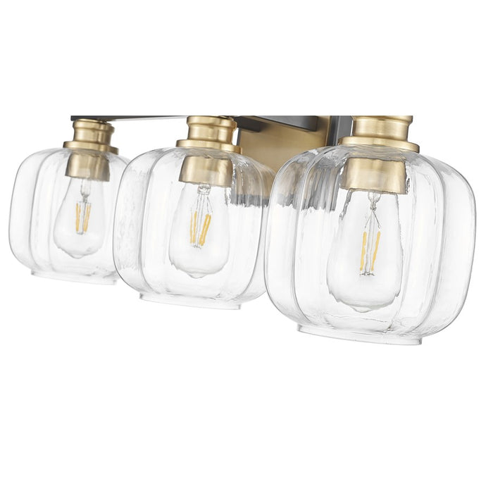 Acclaim Lighting 3 Light 25" Vanity, Matte Black and Brass/Clear
