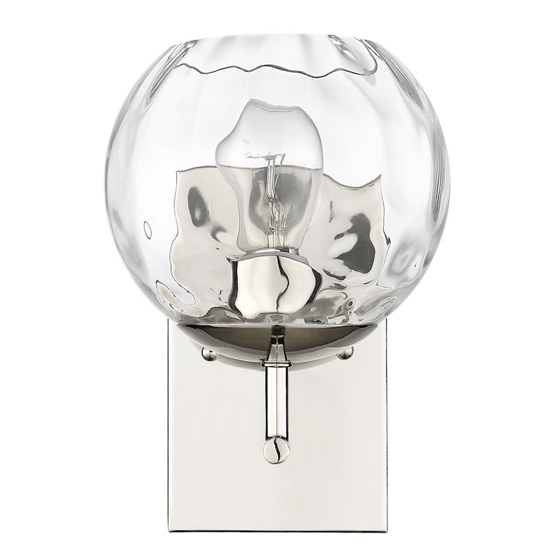 Acclaim Lighting Mackenzie 1 Light Wall Sconce, Nickel/Rippled Water