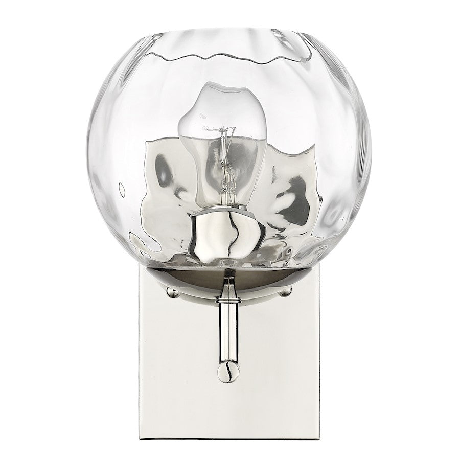 Acclaim Lighting Mackenzie 1 Light Wall Sconce, Nickel/Rippled Water