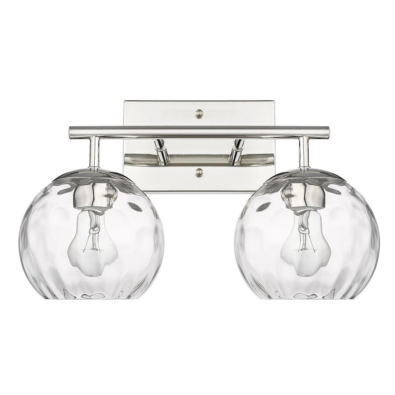 Acclaim Lighting Mackenzie 2 Light Bath Vanity, Nickel/Rippled Water