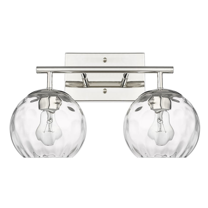 Acclaim Lighting Mackenzie 2 Light Bath Vanity, Nickel/Rippled Water